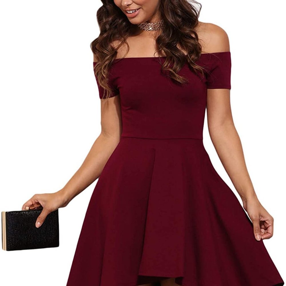 Sidefeel Women Off The Shoulder Cocktail Dress